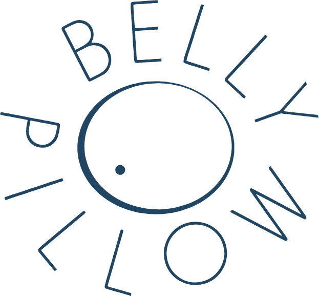 Belly Pillow Logo Blue